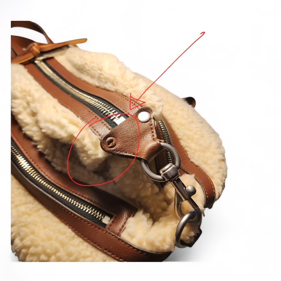 Rebecca Minkoff Cream and Brown Shearling Julien Backpack - Picture 4 of 4